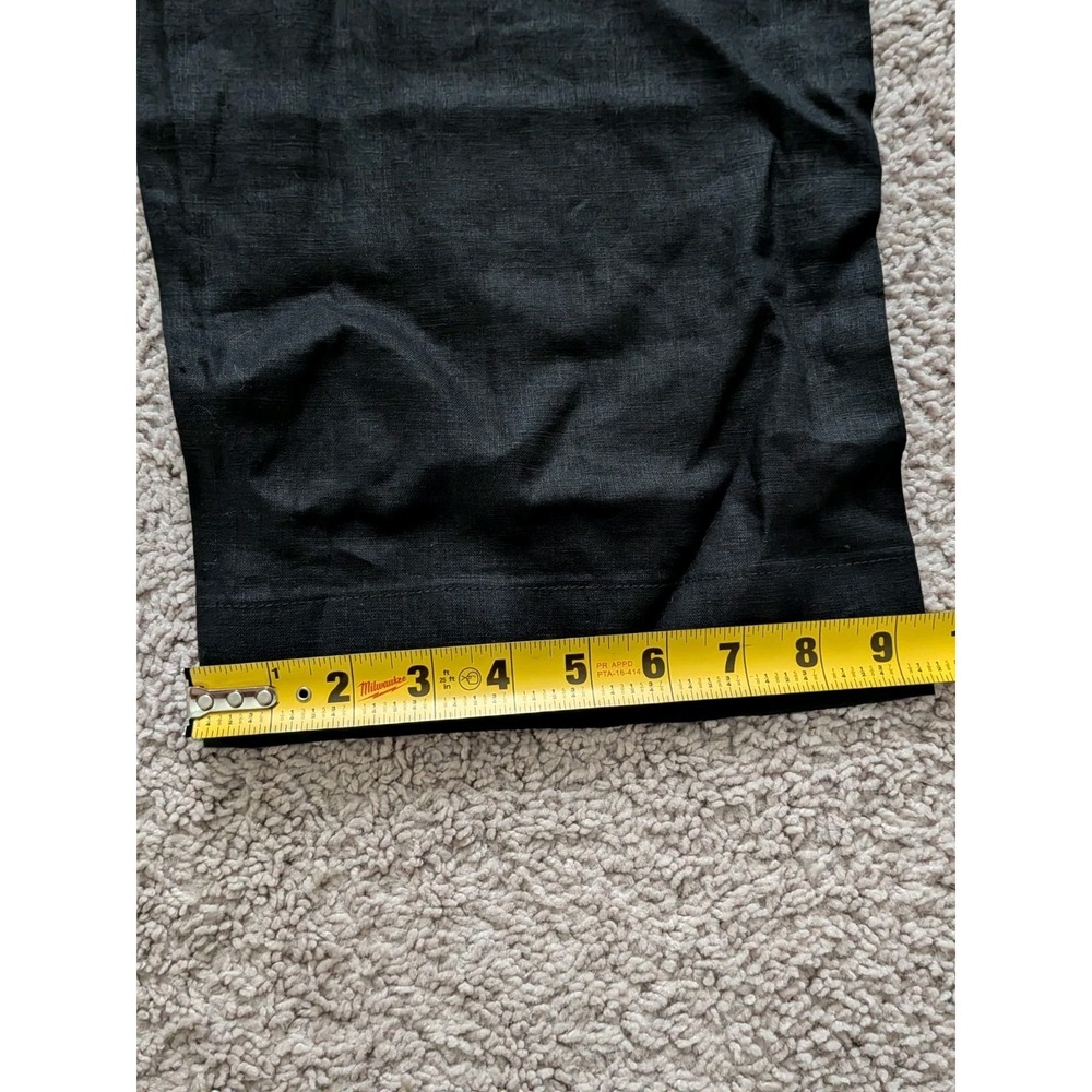 Quince 100% European Linen Patch Pocket Wide Leg Pants Black Size 8 NWT - Picture 8 of 12